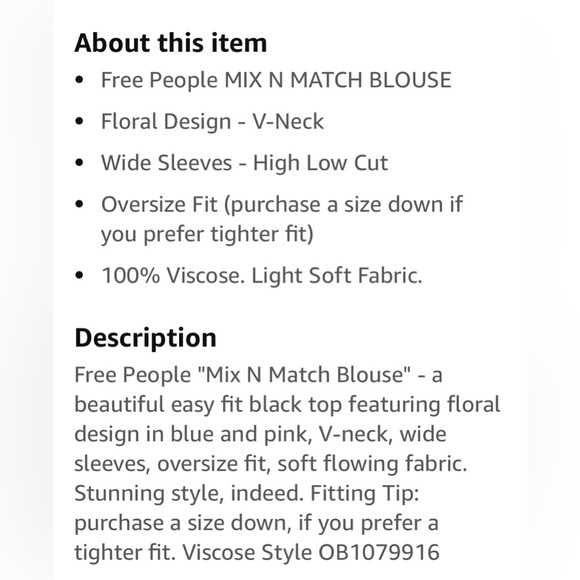 FREE PEOPLE MIX MATCH TOP - Picture 9 of 11